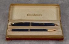 Conway Stewart Model 77 Fountain Pen & 34 Propelling Pencil - Blue Herringbone, used for sale  Shipping to South Africa