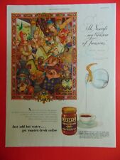 1946 NESCAFE Instant Coffee Art by Arthur SZYK vintage print ad for sale  Shipping to South Africa