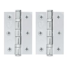 Used, Chrome Internal Door Hinges PAIR 3in 75mm POLISHED Ball Race Fire Door & SCREWS for sale  Shipping to South Africa
