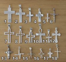 Pingente de crucifixo cruz lisa prata esterlina 925 sólido vários designs e tamanhos comprar usado  Enviando para Brazil