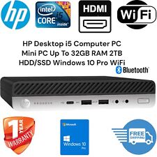 Computadora de escritorio HP i5 mini PC hasta 32 GB RAM 2 TB HDD/SSD Windows 10 Pro WiFi BT segunda mano  Embacar hacia Argentina