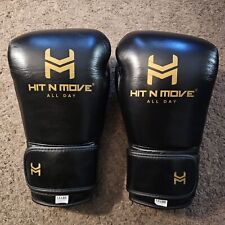 Hit N Move 1.5 LB Conditioning Gloves 24 Oz Boxing Leather Black MMA Muay Thai, used for sale  Shipping to South Africa