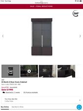 ST Moritz Italian Grey Double Display Cabinet Glass & Wood Veneer for sale  STOKE-ON-TRENT
