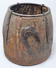 Antigo grão de madeira Medição Mana Pot Original Velho Artesanal Metal Montado comprar usado  Enviando para Brazil