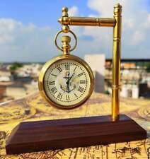 Antiguo Reloj de Mesa de Latón de Colección con Base de Madera Reloj de Mesa Estilo Péndulo, usado segunda mano  Embacar hacia Argentina