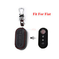 Para Fiat 500 500L 3 Botões Controle Remoto Fob Bolsa Suporte Couro Ecológico Capa Chave de Carro comprar usado  Enviando para Brazil