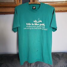 Usado, Camiseta de golf de colección con pantalla de estrellas de los años 90 para hombre mediana verde azulada puntada única ropa de calle irónica segunda mano  Embacar hacia Argentina