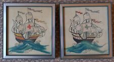 Silk paintings galleons for sale  NEWCASTLE UPON TYNE