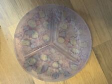 Pink Abstract Blown Art Raised Fruit Glass Plate, used for sale  Shipping to South Africa