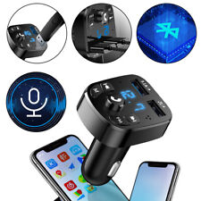 Transmisor Bluetooth FM inalámbrico para automóvil reproductor de MP3 USB automóvil adaptador de cargador rápido ~ segunda mano  Embacar hacia Argentina