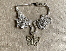 Butterfly necklace sterling for sale  VERWOOD