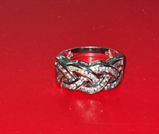 Vintage 925 Sterling Silver & Cubic Zirconia Criss Cross Design Size 8 for sale  Shipping to South Africa