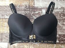 Sujetador BeBe talla 36D negro acolchado push-up sujetador push-up logotipo en banda nuevo sin etiquetas segunda mano  Embacar hacia Argentina