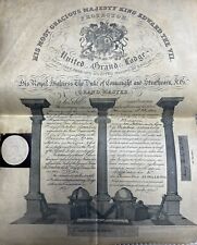 MASONIC: Antique United Grand Lodge Of England Master Masons Certificate (1904) for sale  Shipping to South Africa