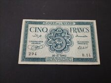 Algeria francs 1942 for sale  NOTTINGHAM