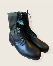 Botas militares de combate Ranger Joe's internacionales de cuero negro/verde nailon para hombre 14 #A41 segunda mano  Embacar hacia Argentina