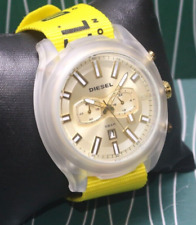 Incrível relógio de pulso masculino analógico Diesel Tumbler mostrador prata pulseira de náilon quartzo comprar usado  Enviando para Brazil