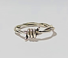 Anéis masculinos punk feitos à mão de arame farpado prata esterlina 925 minimalista, usado comprar usado  Enviando para Brazil