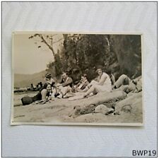 Group at Beach Old Kodak Print B&W Photograph (BWP19) for sale  Shipping to South Africa