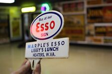 RARE 1950s MARPLE'S ESSO GAS STATION STAMPED PAINTED METAL TOPPER SIGN HEATERS for sale  Shipping to South Africa