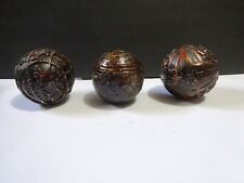 WOOD 4” DECORATIVE BALLS  set of (3) for sale  Shipping to South Africa
