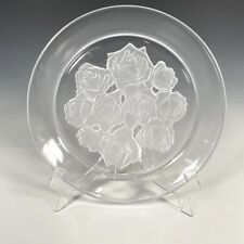 Used, Vintage Christian Dior Clear Crystal Tray Platter Round Frosted Roses for sale  Shipping to South Africa
