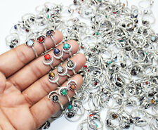 100 peças anéis ajustáveis estilo lua atacado pedras preciosas mistas prata esterlina 925 comprar usado  Enviando para Brazil