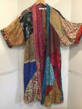 SACRED THREADS Duster REVERSÍVEL Robe S Kimono 100% Seda Frente Aberta Boho Hippie comprar usado  Enviando para Brazil
