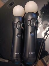 Used, 2 Sony PlayStation Move Motion Controllers Black CECH-ZCM1U PS3 / PS4 OEM Tested for sale  Shipping to South Africa