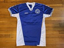 Camisa masculina vintage Diadora média azul branca futebol anos 90 Poughkeepsie comprar usado  Enviando para Brazil
