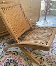 Usado, Cadeira dobrável estilo Hans Wegner corda tecida dinamarquesa moderna vintage MCM Iugoslávia comprar usado  Enviando para Brazil