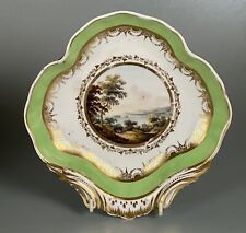 Plato de postre paisajes Derby c1795-1800. Antigua porcelana inglesa Lago Perugia, usado segunda mano  Embacar hacia Argentina