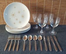 Atomic Star MCM Dinnerware Set Dinner Plates Glasses Flatware SOLD AS A SET for sale  Shipping to South Africa