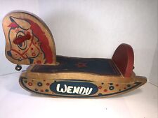 Spotty Wood (Wendy) Rocking Horse Riding Toy wooden vintage 1950's with bell, used for sale  Shipping to South Africa