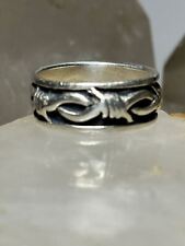 Used, Barbed Wire ring biker band size 8.75 sterling silver women men for sale  Shipping to South Africa
