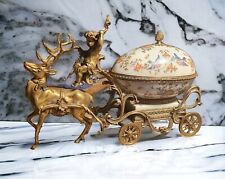RÉPLICA Fabergé 1888 Querubín con carro huevo o ángel con huevo en carro segunda mano  Embacar hacia Argentina
