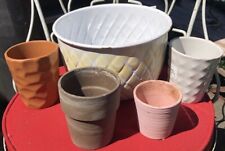 Lot Of Garden Unique Decorative Design Ceramic Metal  Containers With Clay Pots for sale  Shipping to South Africa