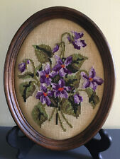 Canevas fleurs violettes d'occasion  Cancale