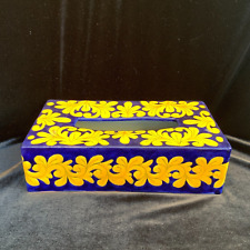 TALAVERA Terracotta TISSUE BOX COVER  Becerra GTO Mex  Scroll Design Bold Colors for sale  Shipping to South Africa