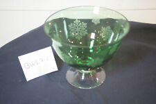 Green glass footed for sale  Yorkville