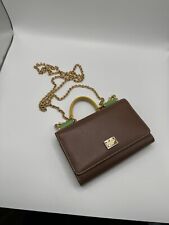 Microbolsa Dolce & Gabbana de couro marrom com alça de corrente comprar usado  Enviando para Brazil
