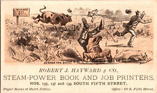 Cuidado con las impresoras de libros y trabajos Bull Robert J. Hayward tarjeta comercial victoriana 2,5 X 4,5 segunda mano  Embacar hacia Argentina