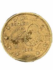 Moneda de 50 Centimos España Cervantes 1999 Rara Con Exceso De Metal Rostro segunda mano  Embacar hacia Argentina