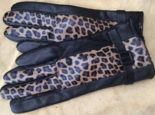 leopard print leather gloves for sale  UK