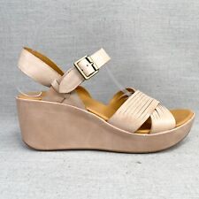 KORKS Zapatos Mujer 9M Martinica Sandalias Beige Cuero Entrecruzado Cuña Plataforma segunda mano  Embacar hacia Argentina