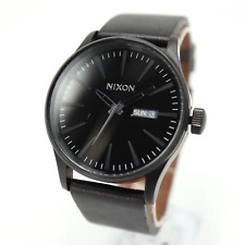 Relógio masculino Nixon Never Be Late The Sentry 42 mm data dia couro blackout preto comprar usado  Enviando para Brazil