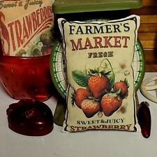 Prateleira de travesseiro primitiva Farmhouse Farmers Market morangos dobra  comprar usado  Enviando para Brazil