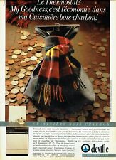 Publicité Advertising 320  1986  Deville cuisinière bois charbon  thermostat d'occasion  Raimbeaucourt