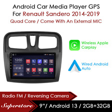 Usado, 9" Android 13 CarPlay Auto carro estéreo unidade principal GPS para Renault Sandero 2014-19 comprar usado  Enviando para Brazil