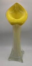 Vaso de vidro Jack In The Pulpit Calla Lily Art 9,5 ombre amarelo branco comprar usado  Enviando para Brazil